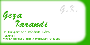geza karandi business card